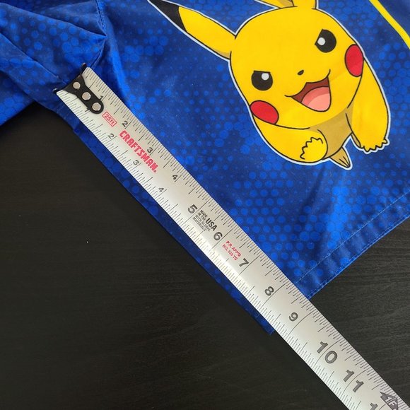 Pokemon Pikachu Rash Guard Boy Swim Trunks Polyester Lining Sz 10/12 Blue Yellow - Picture 7 of 7